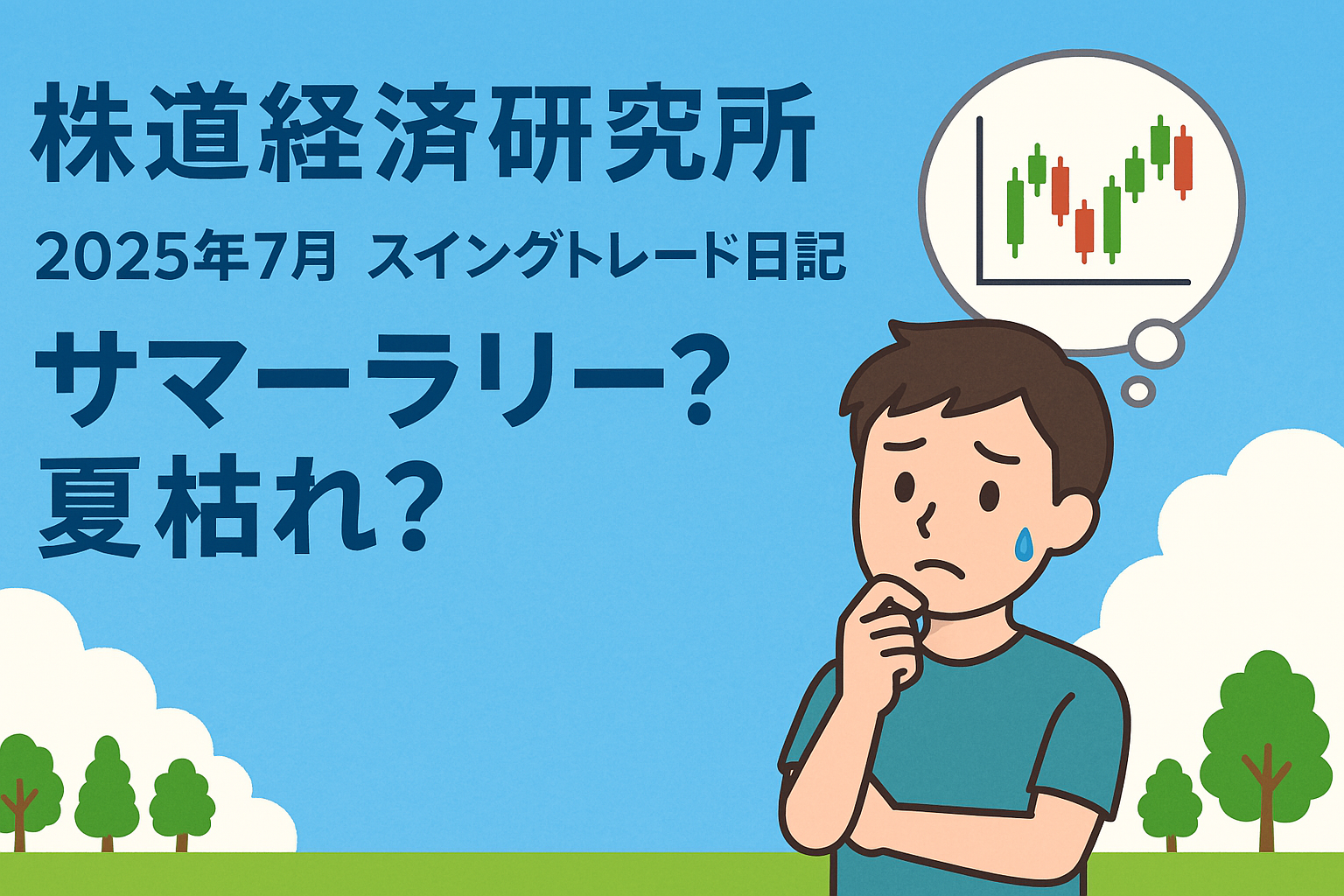 株道経済研究所のスイングトレード日記夏をイメージしたイラストです