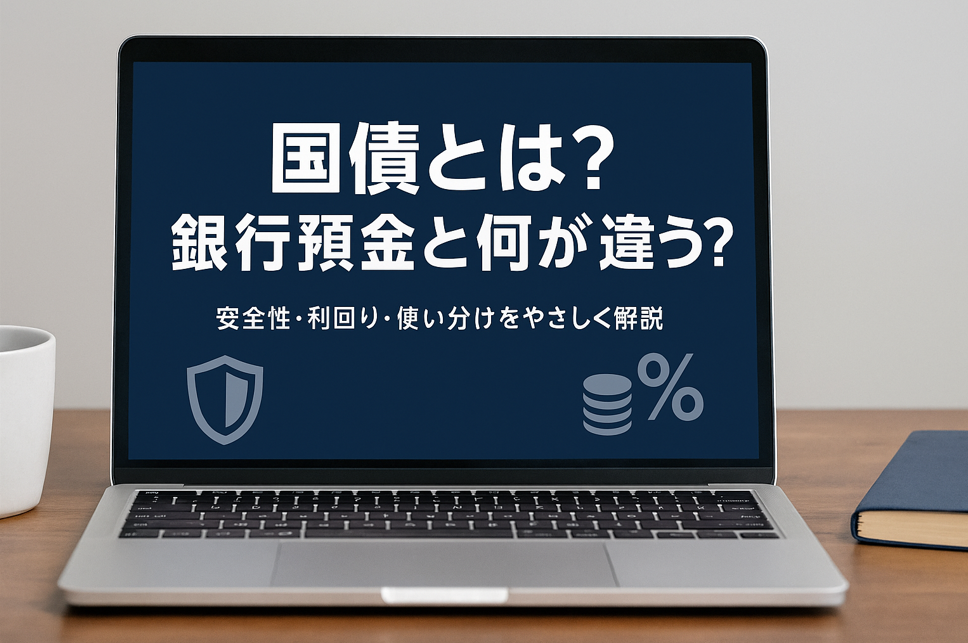 国債と銀行預金の違いを初心者向けに解説するイメージ画像