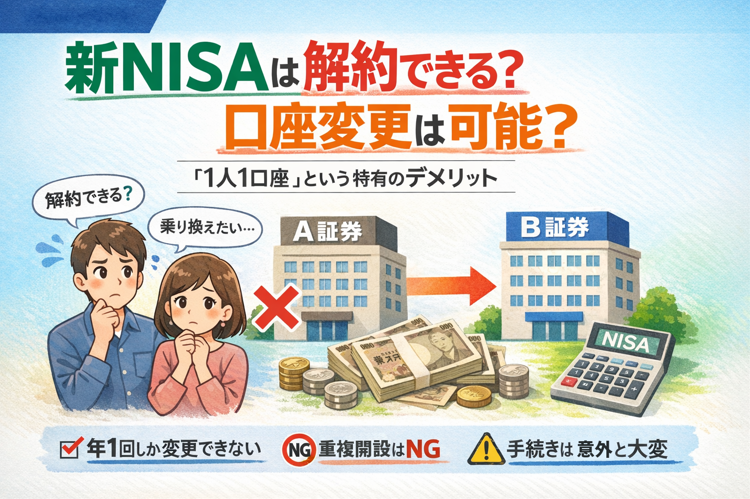 新NISAは解約できる？口座変更は可能？1人1口座ルールと注意点を図解で解説
