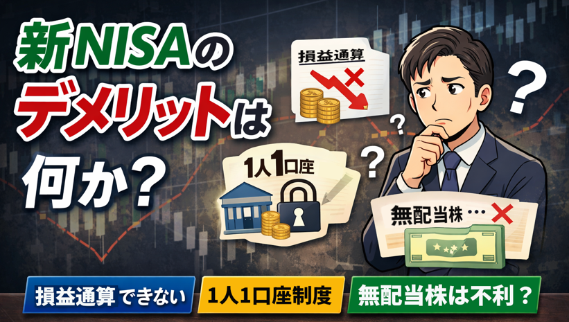 新NISAのデメリットを整理。損益通算できない、1人1口座制限、無配当株は不利という誤解を図解で解説
