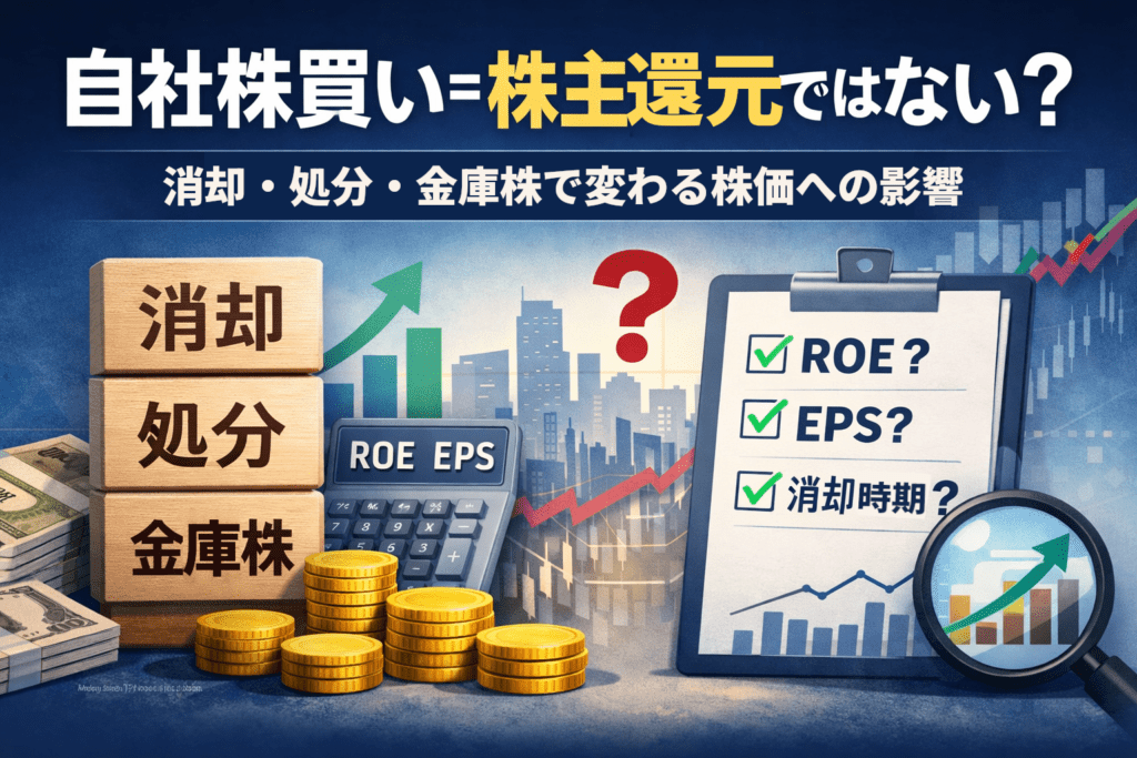 自社株買い後の消却・処分・金庫株が株価評価に与える影響