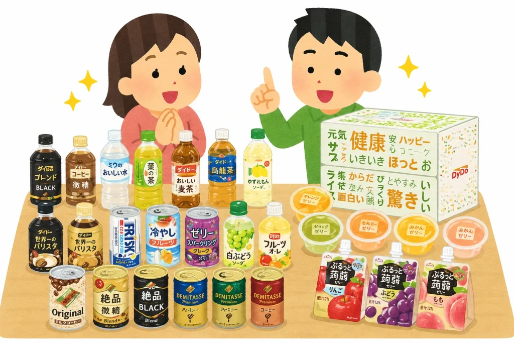 ダイドーグループの新製品入り株主優待のイラスト