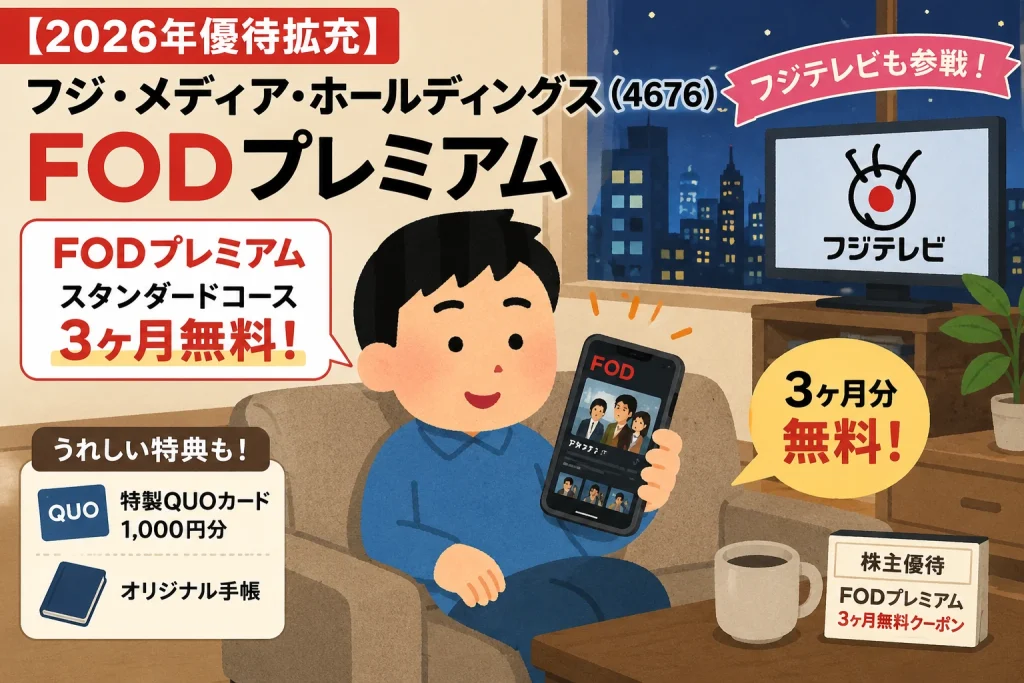 FODプレミアムをスマホで楽しむ個人投資家のイメージイラスト