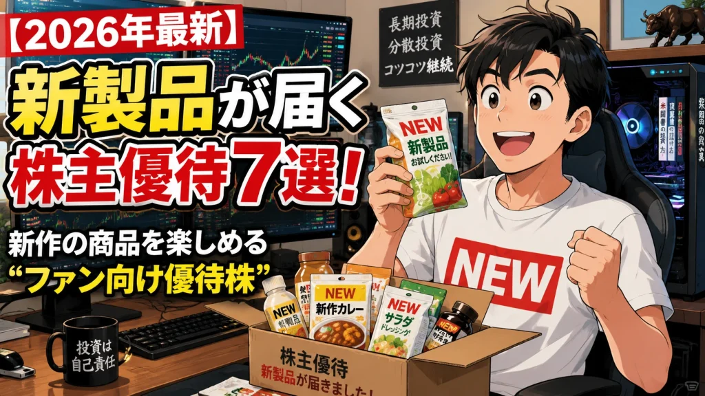 新製品が届く株主優待を喜ぶ個人投資家