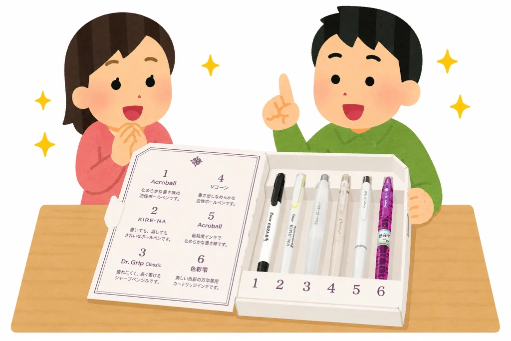 パイロットの新製品入り株主優待のイラスト