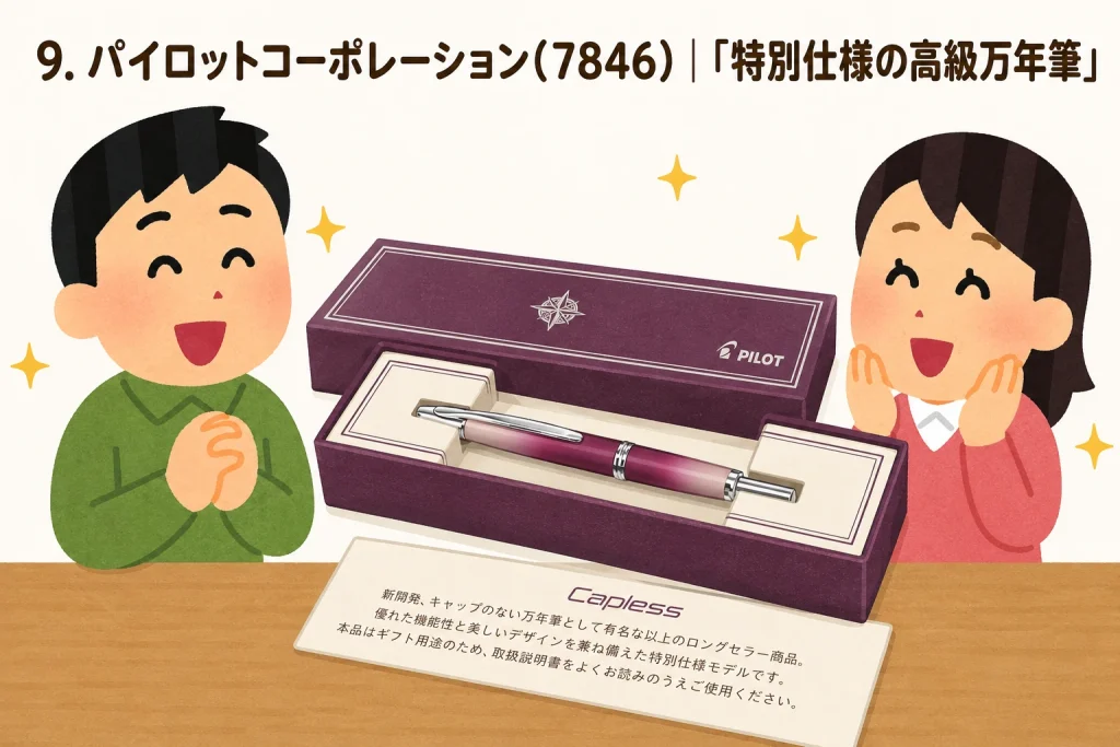 パイロットの株主限定高級万年筆優待イラスト